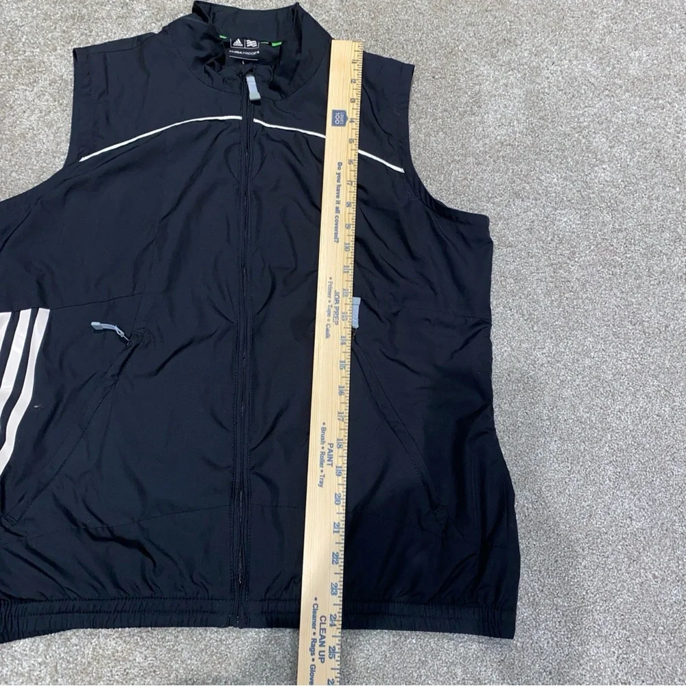 Adidas‎ Golf Climaproof Wind Vest Black Woman’s L Zip Up Zippered Pockets